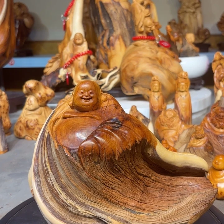 柏木太行崖柏弥勒佛