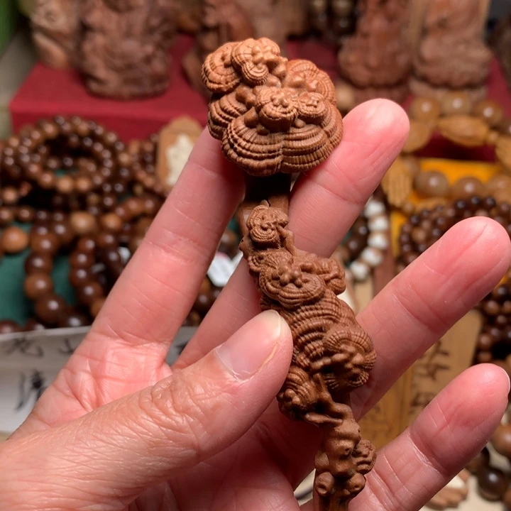 檀香木把件老山檀如意奶香