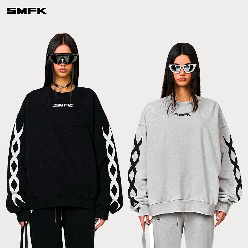 SMFK基因链条赛车阔身卫衣CP002B3 圆领时尚休闲运动宽松套头上衣
