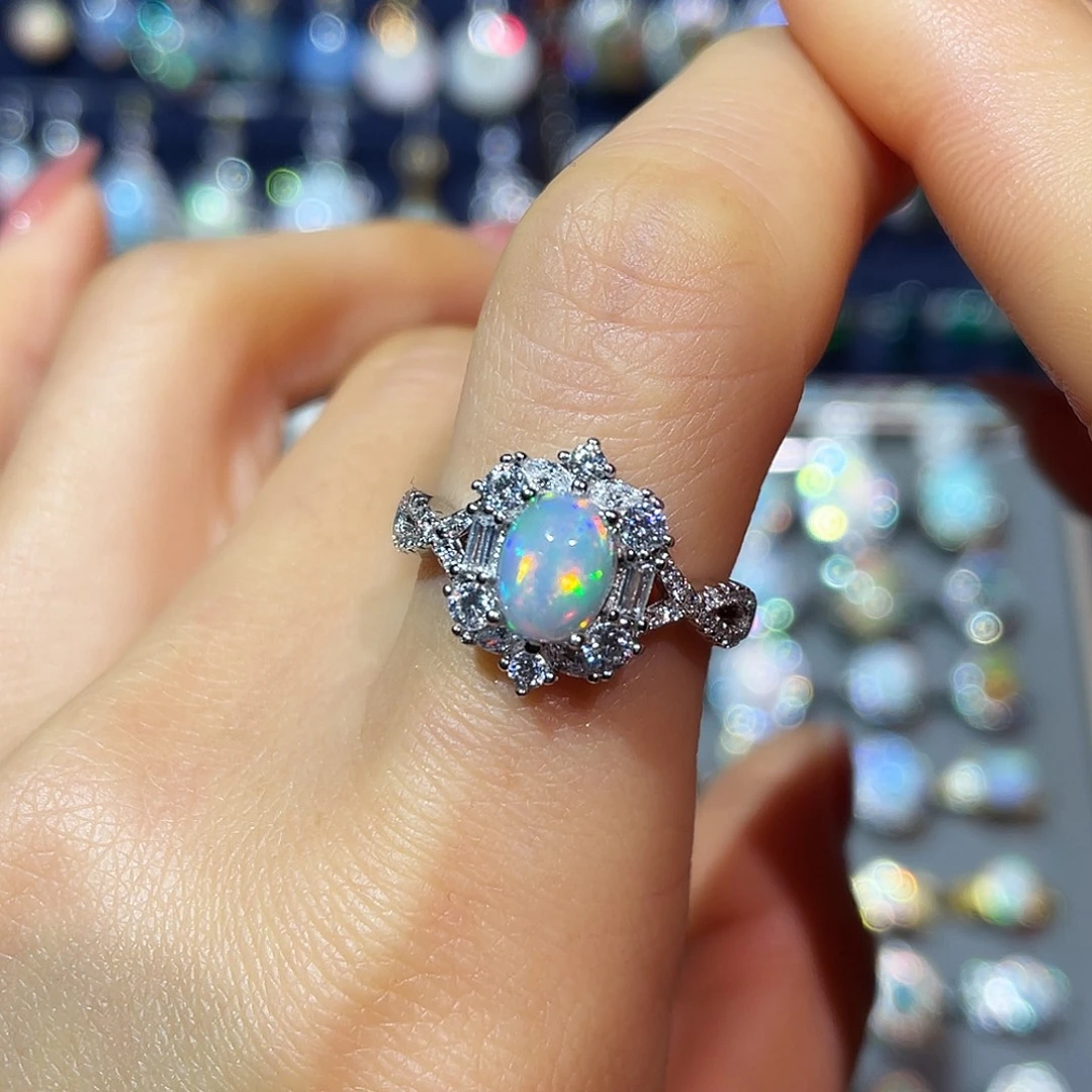 欧泊银S925镶嵌戒指