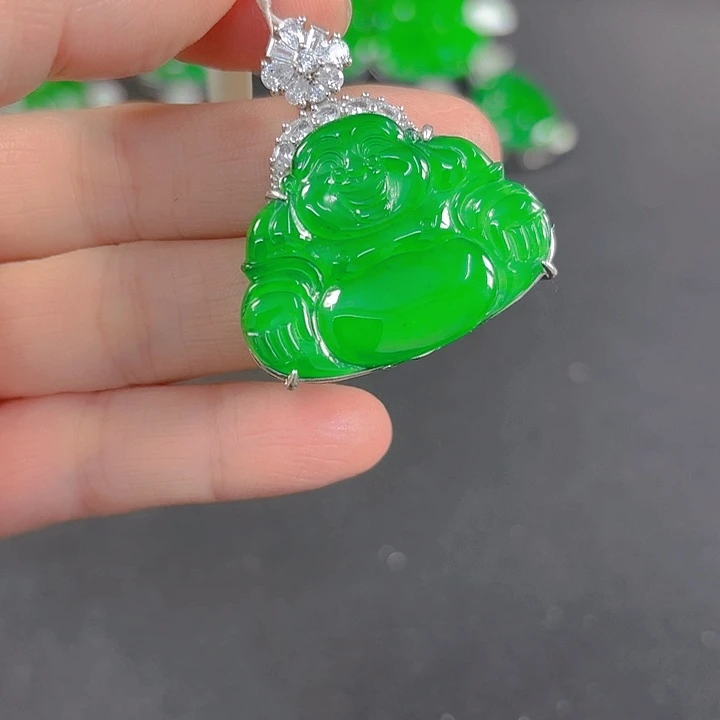 翡翠银S925镶嵌吊坠(不含链)