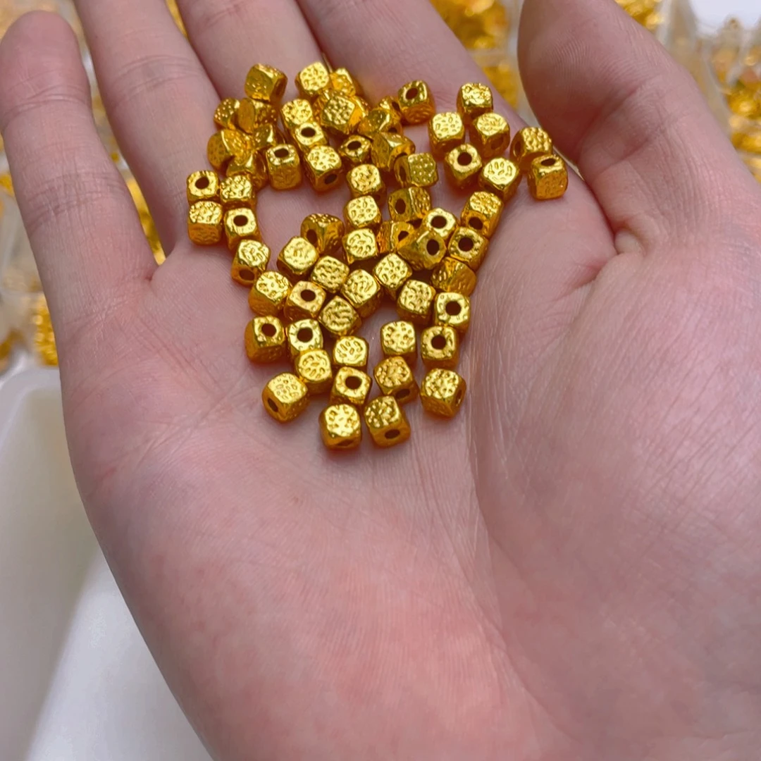 锆石铜合金锤纹方糖5mm10颗