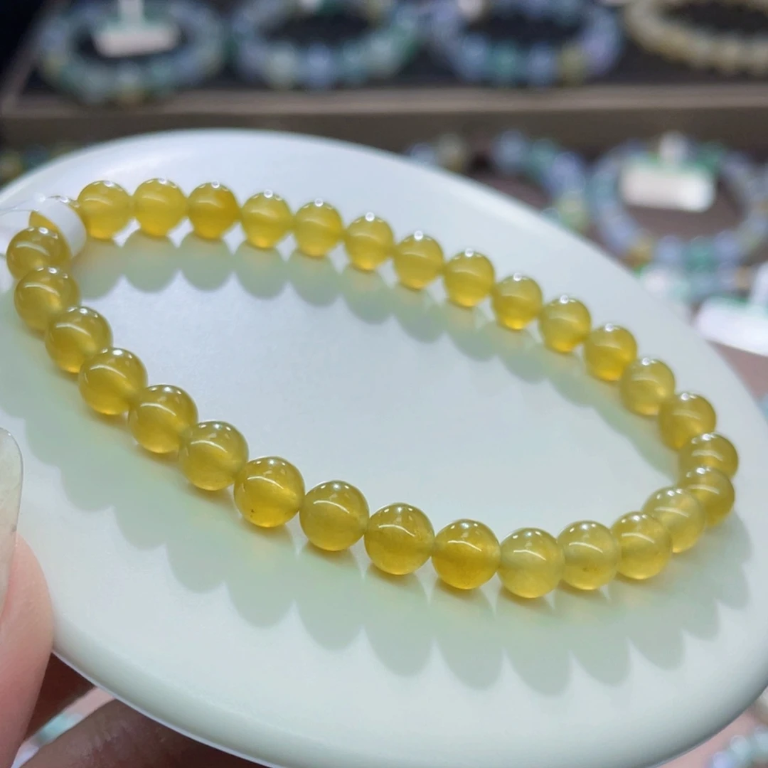 未镶嵌手链翡翠满油极光黄卡6