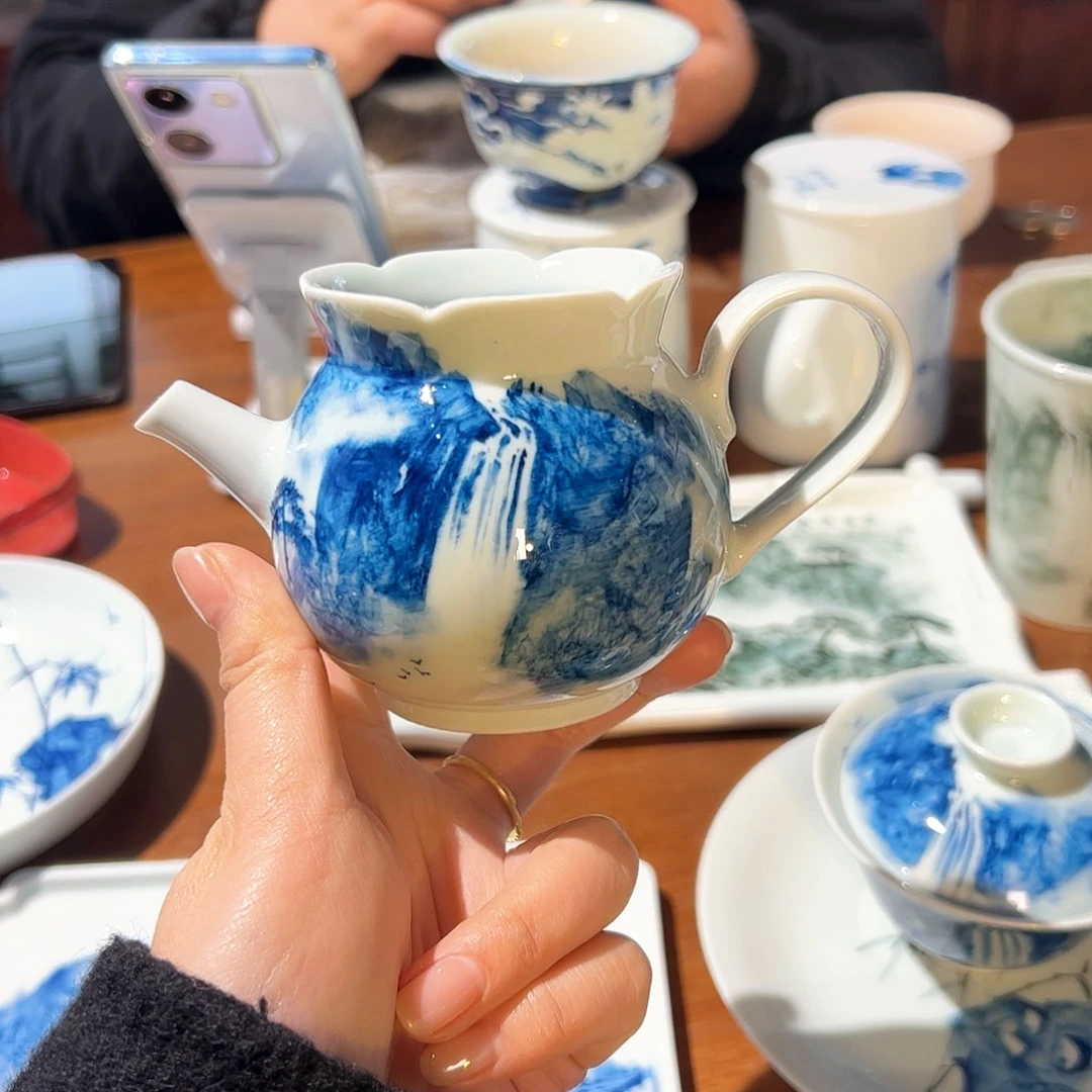 杯Z**?青花手绘山水公道