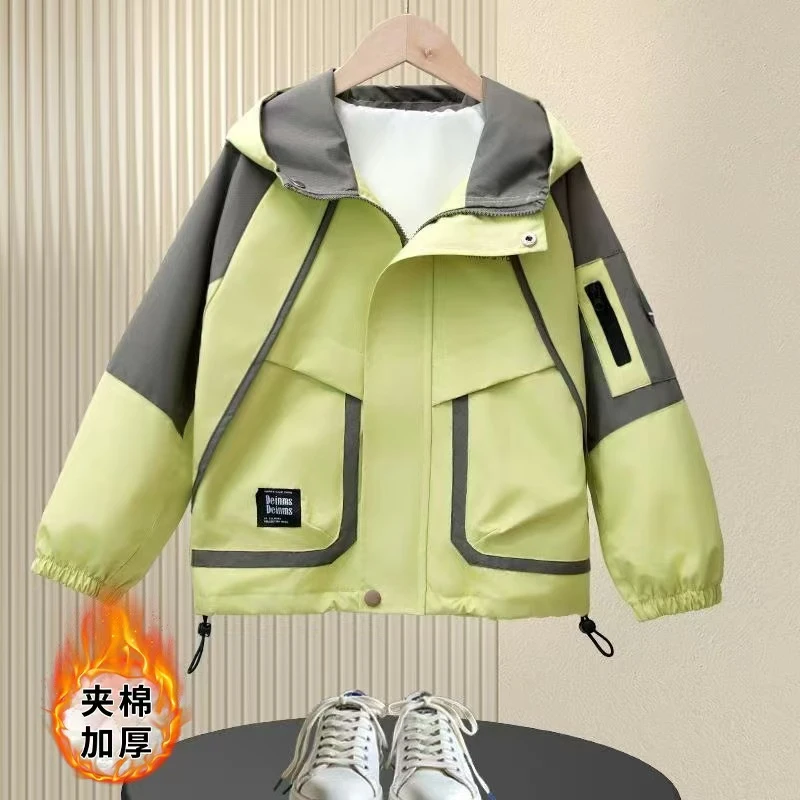 【加棉加厚】男童冬款外套2025新款儿童冲锋衣派克服深秋棉服潮洋气