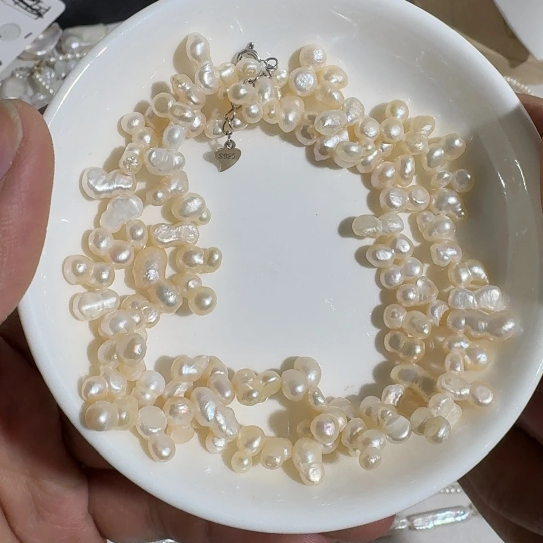 银S925镶嵌淡水珍珠颈饰