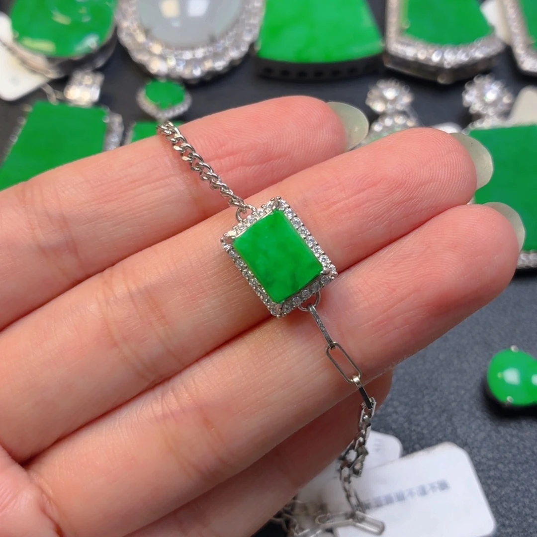 翡翠银S925镶嵌颈饰