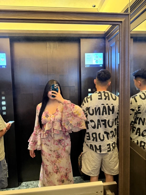 大码女装高级感法式复古印花两件套性感吊带包臀鱼尾连衣裙2087