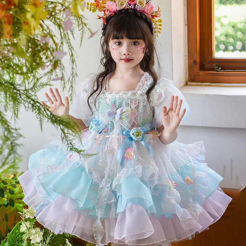 女童洛丽塔公主裙 夏季款儿童女孩生日礼服蓬蓬裙3-8岁连衣裙子