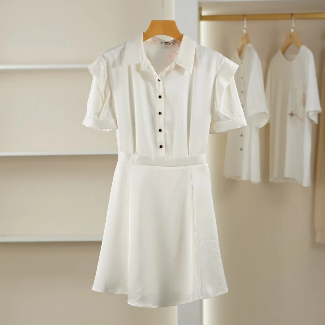 麦迪尚品【深圳原创】40422120简约时尚纯色连衣裙女夏季商场专柜