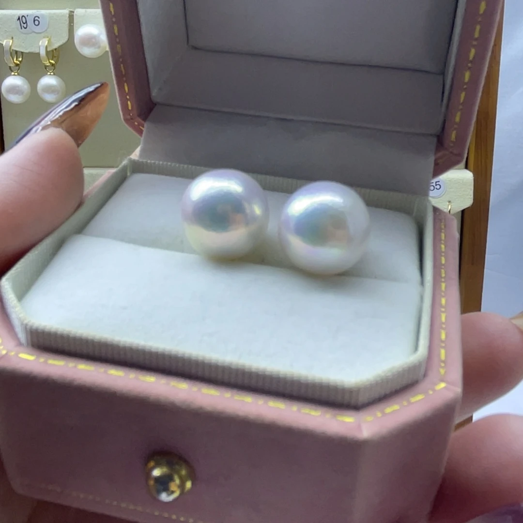 淡水珍珠耳饰银S925镶嵌