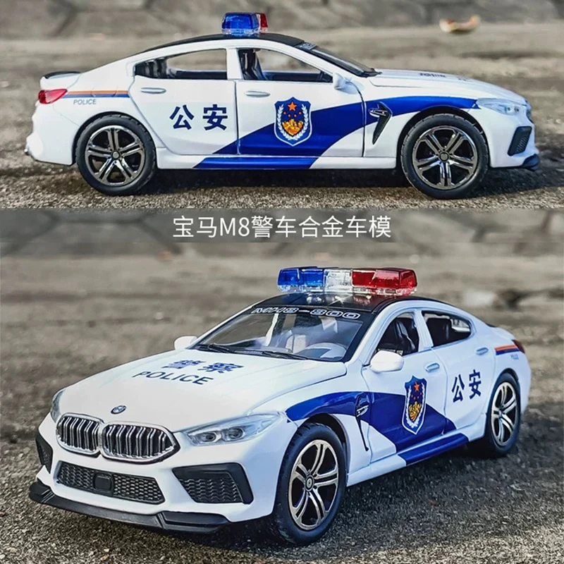 宝马警车，汽车合金模型