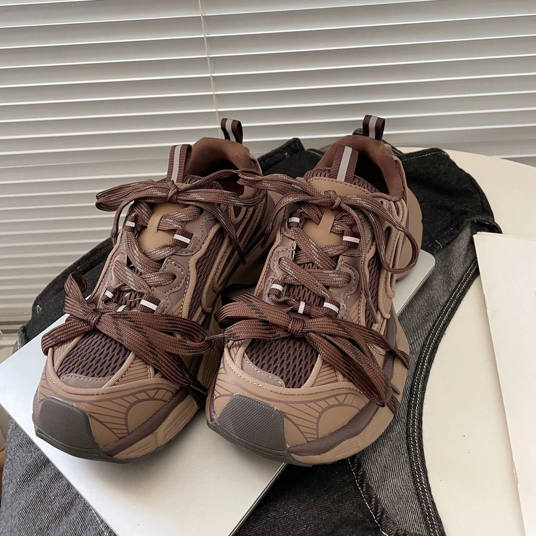 SUSU厚底老爹鞋女复古百搭显脚小休闲鞋时尚运动鞋5686-68右2