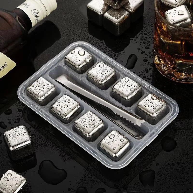 亿佳宏316不锈钢冰块食品级冰块模具收纳盒金属冰酒石速冻冰冻粒