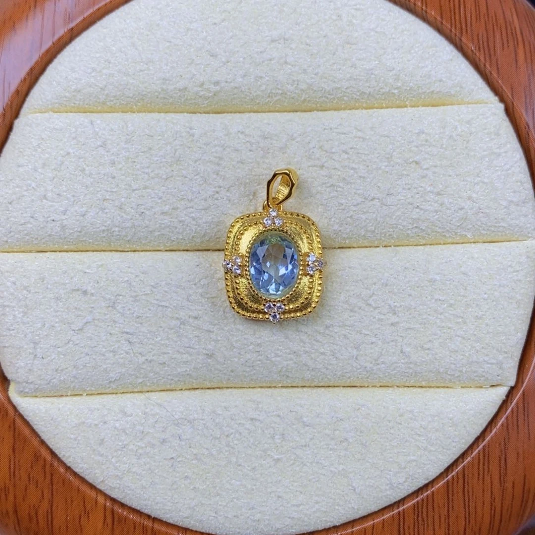 托帕石吊坠(不含链)银S925镶嵌