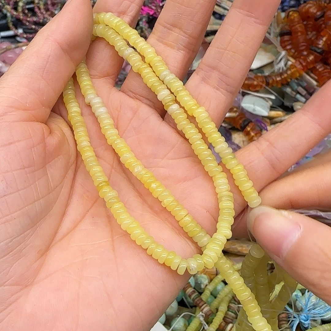 玛瑙/玉髓合金珠宝半成品岫玉4mm一条