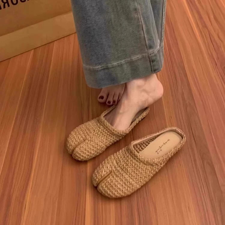 超火分趾波西米亚勃肯鞋女外穿2025新款夏季一脚蹬包头半拖单鞋女