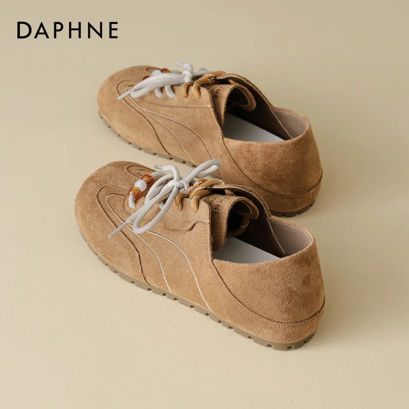 达芙妮复古勃肯鞋女秋季2025新款系带休闲袋鼠鞋软底德训鞋女鞋子