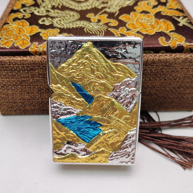 佐罗ZORRO打火机男士手工镜面银色金色原装盔甲精雕