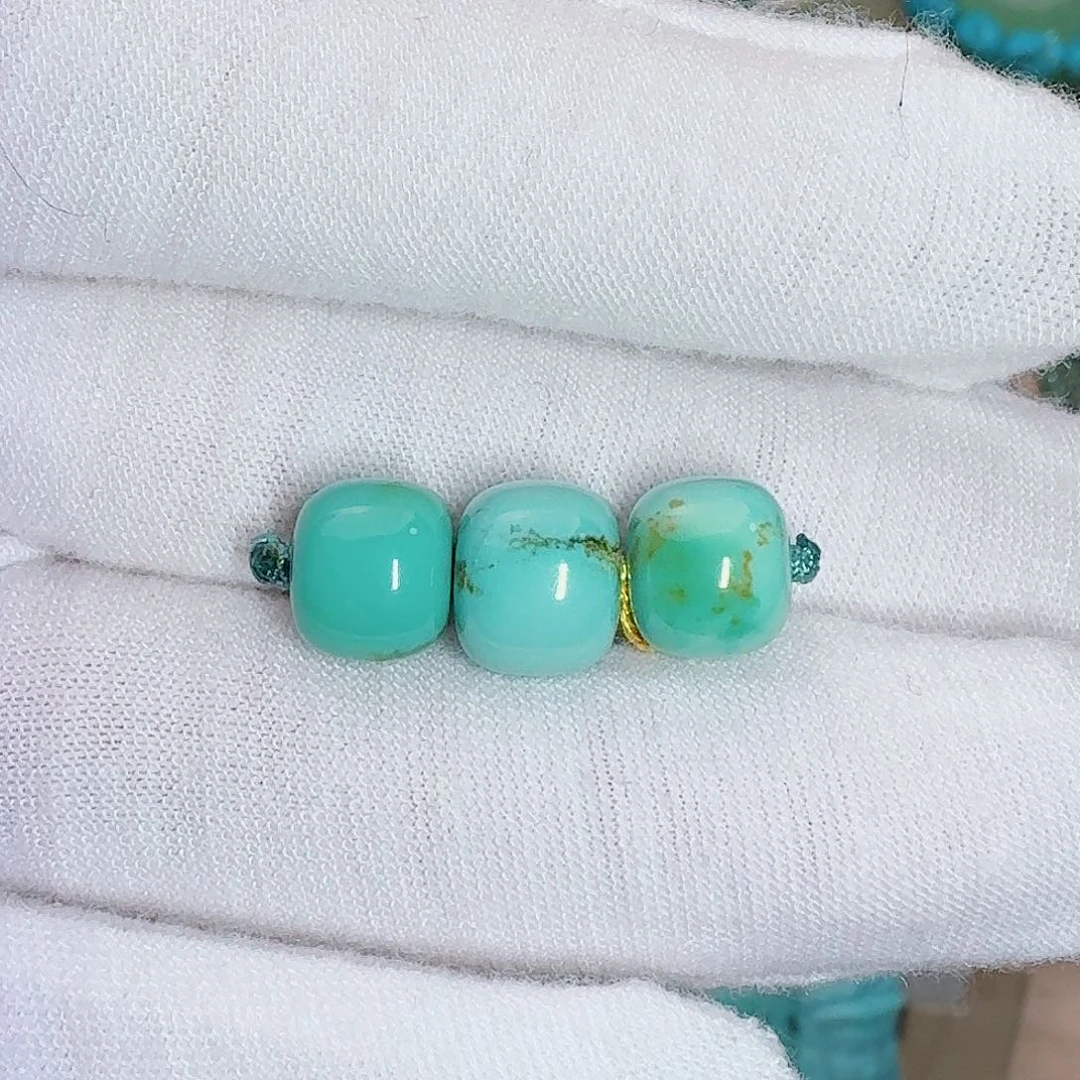 绿松石未镶嵌珠宝奇石顶腰珠