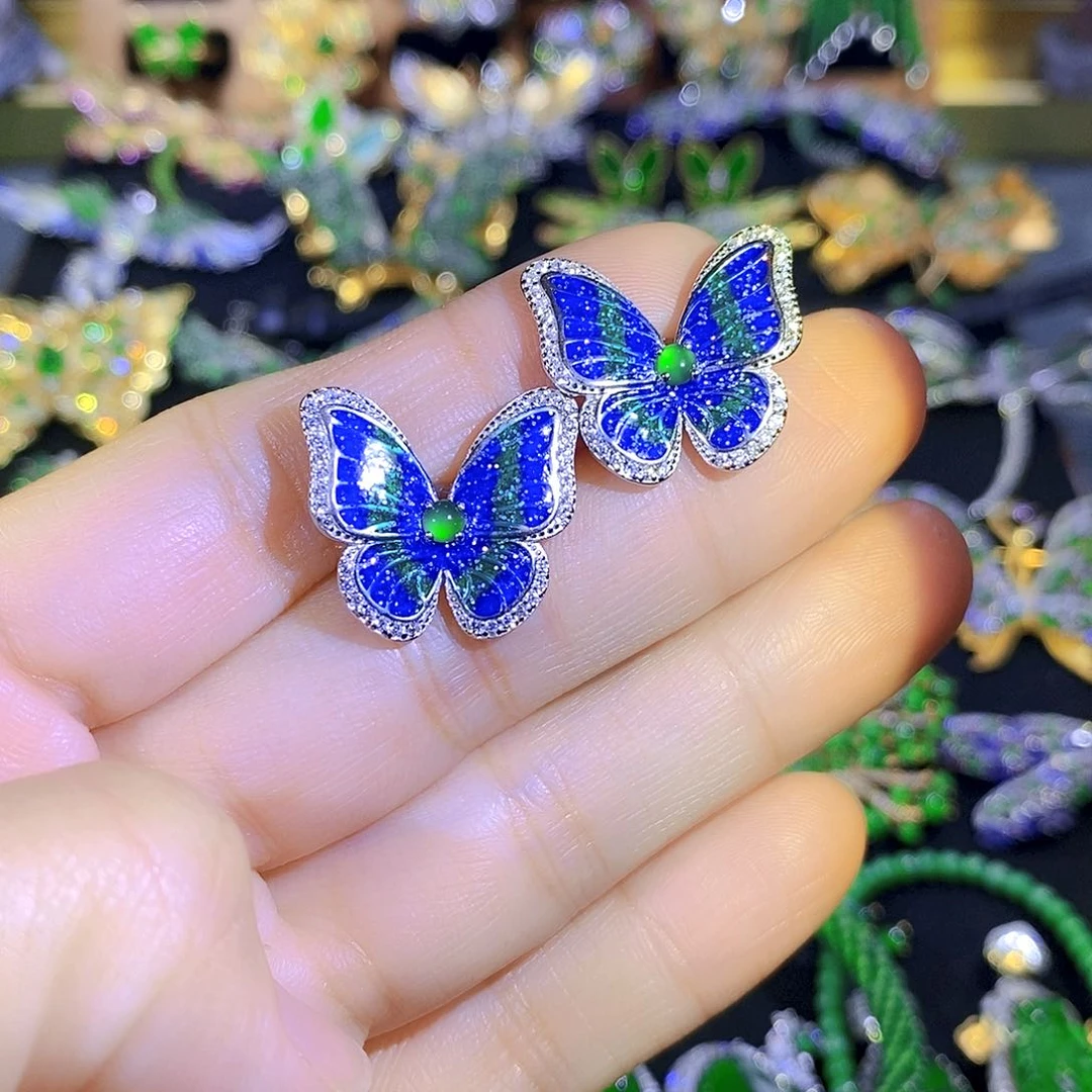 颈饰银S925镶嵌翡翠