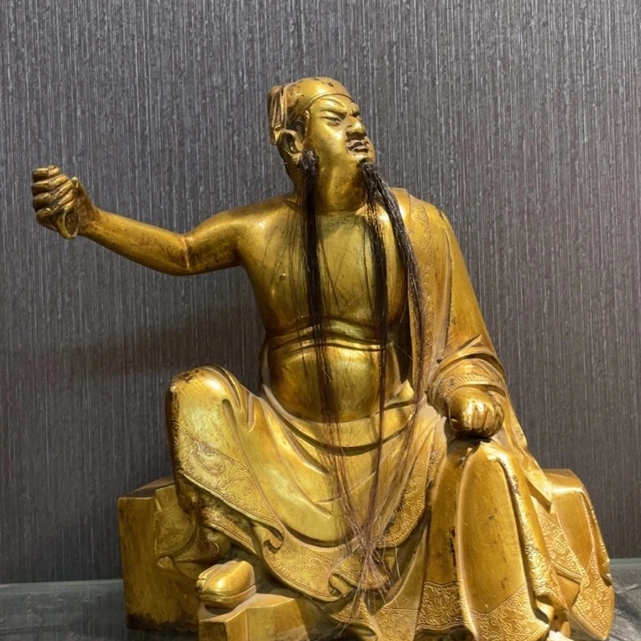 铜鎏金茶道具摆件摆件