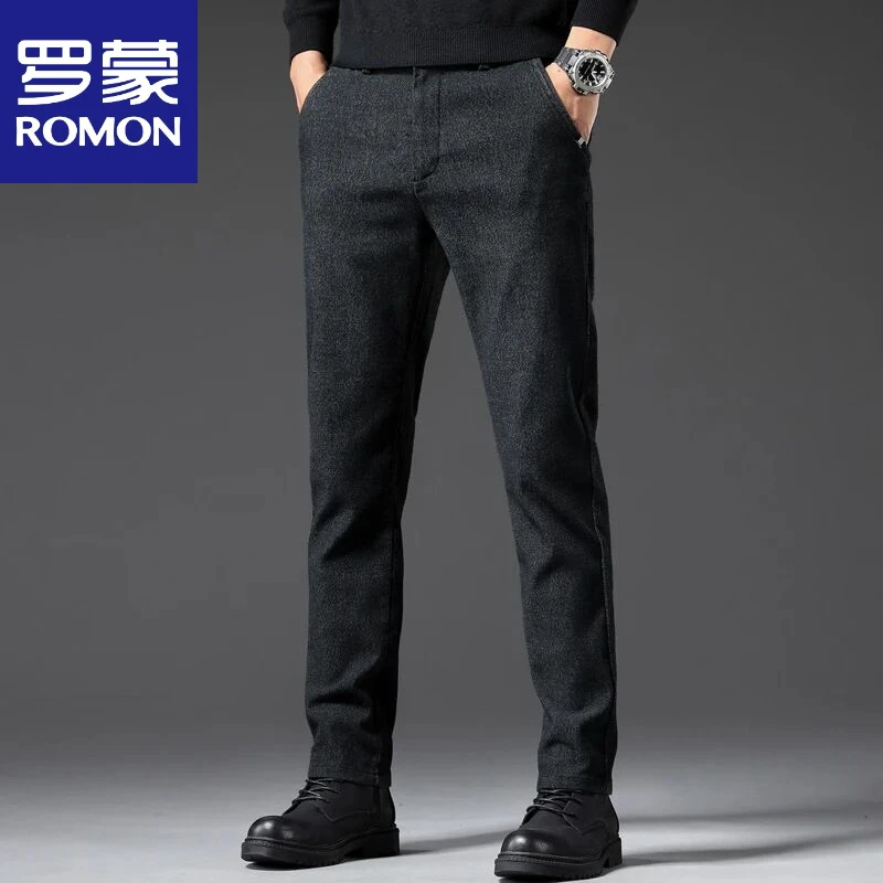罗蒙男士秋季休闲裤男款爆款2025新款时尚男裤春秋百搭直筒裤子男
