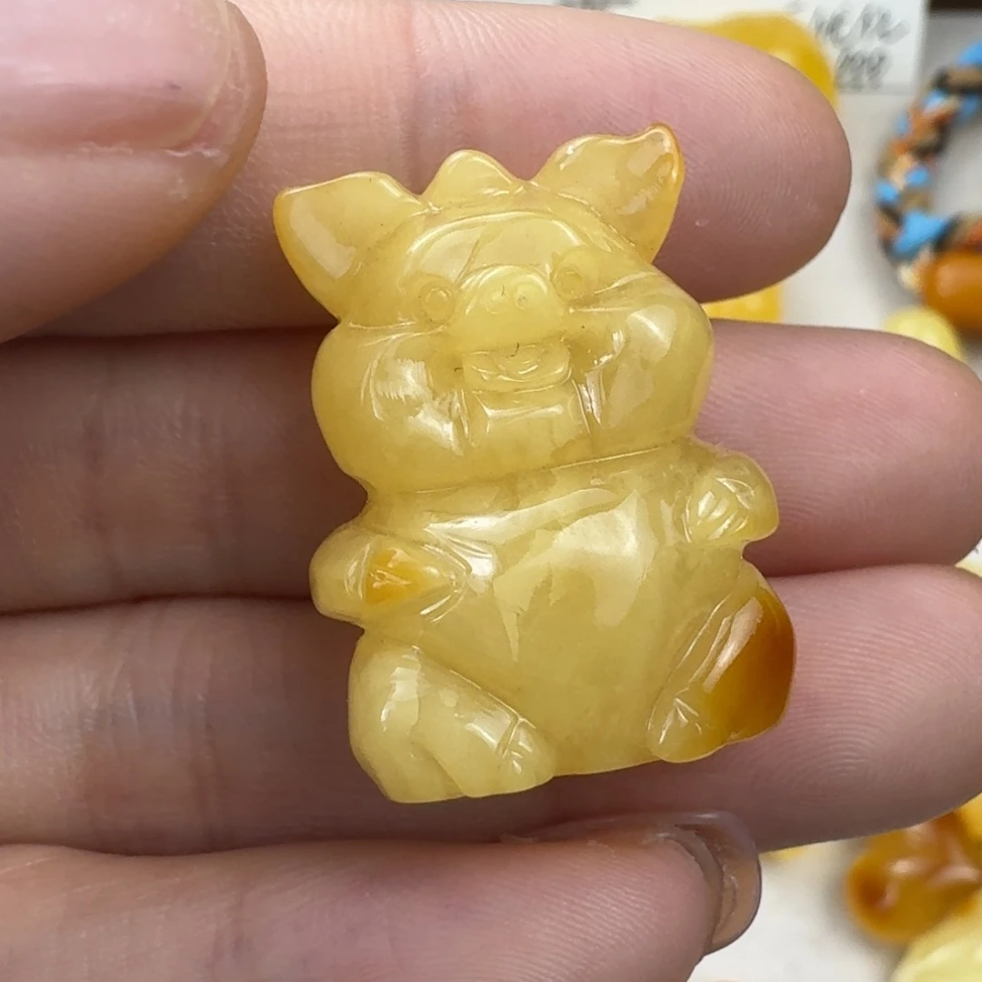 蜜蜡未镶嵌珠宝奇石全品备注打孔 28.5×21×14.7mm