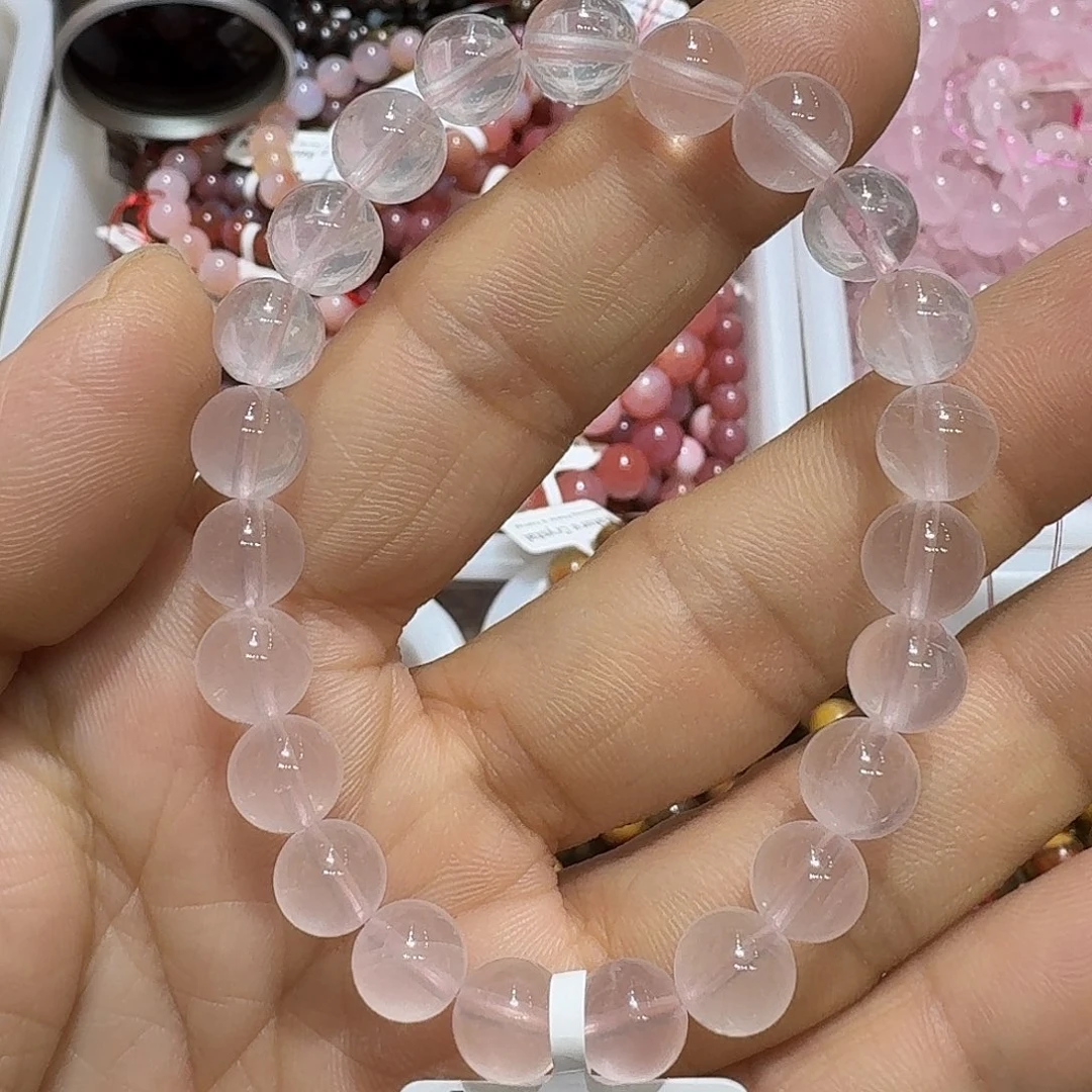 水晶手链未镶嵌星光粉晶8mm单圈手串