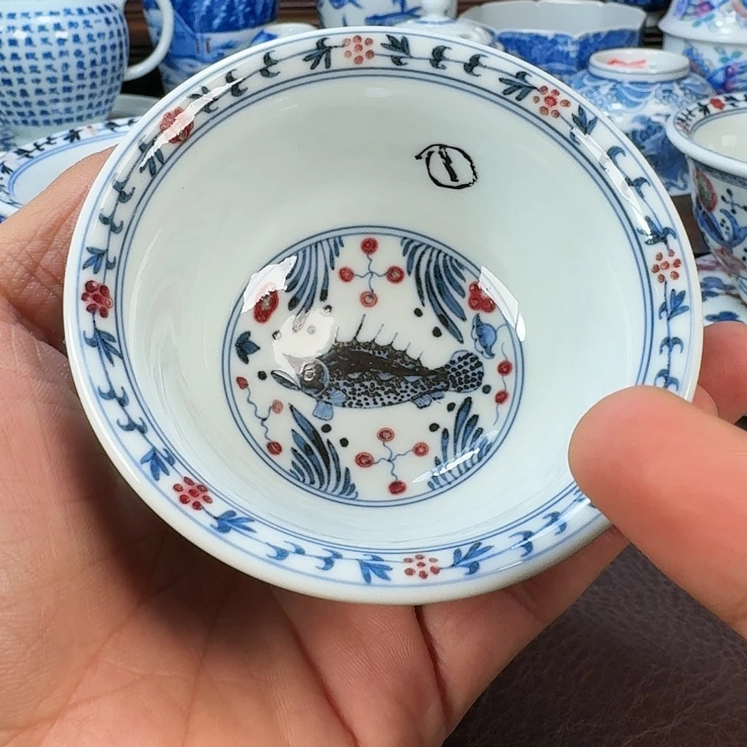 瓷片明**风现代景德镇陶瓷手绘茶具