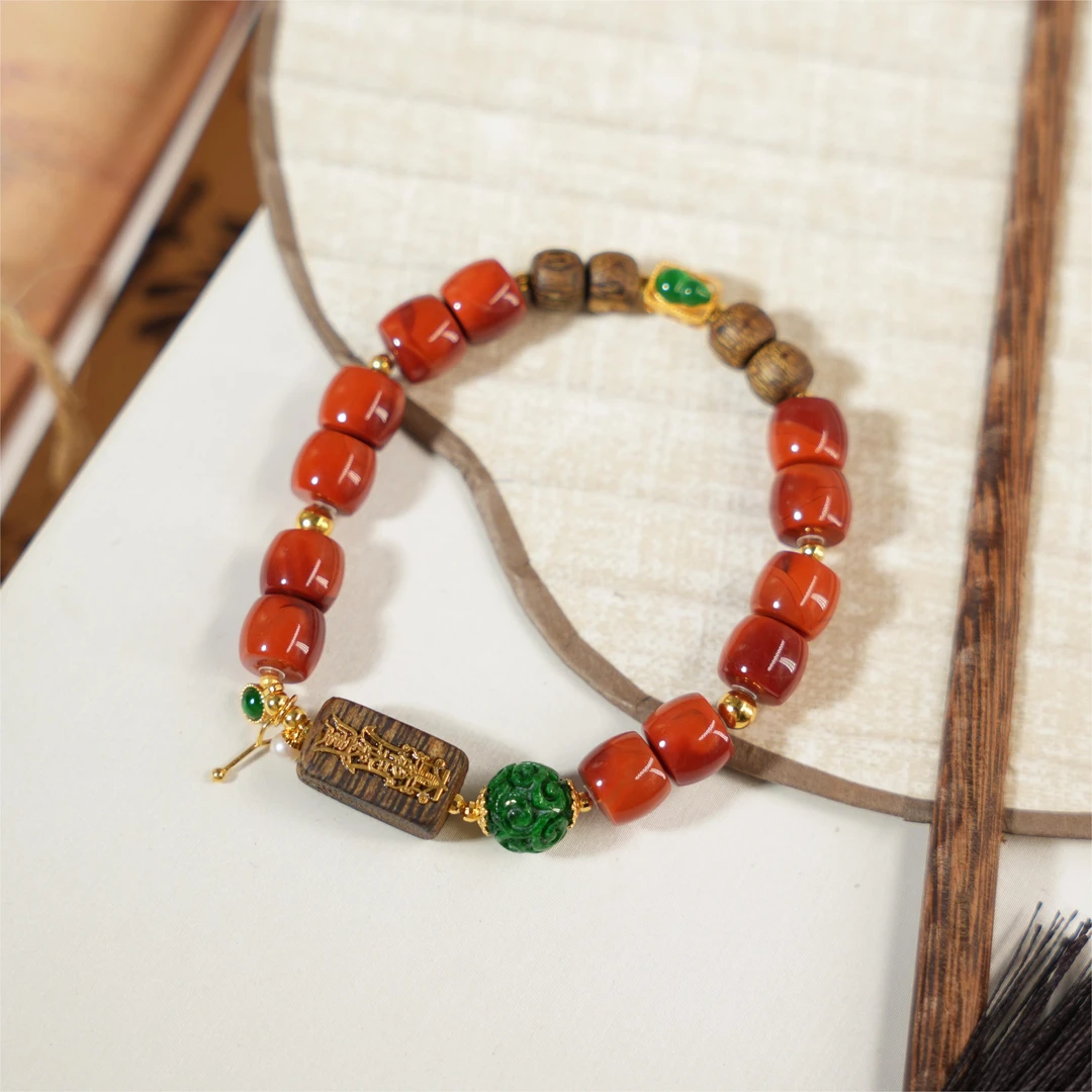 荷华-南红18K金手链