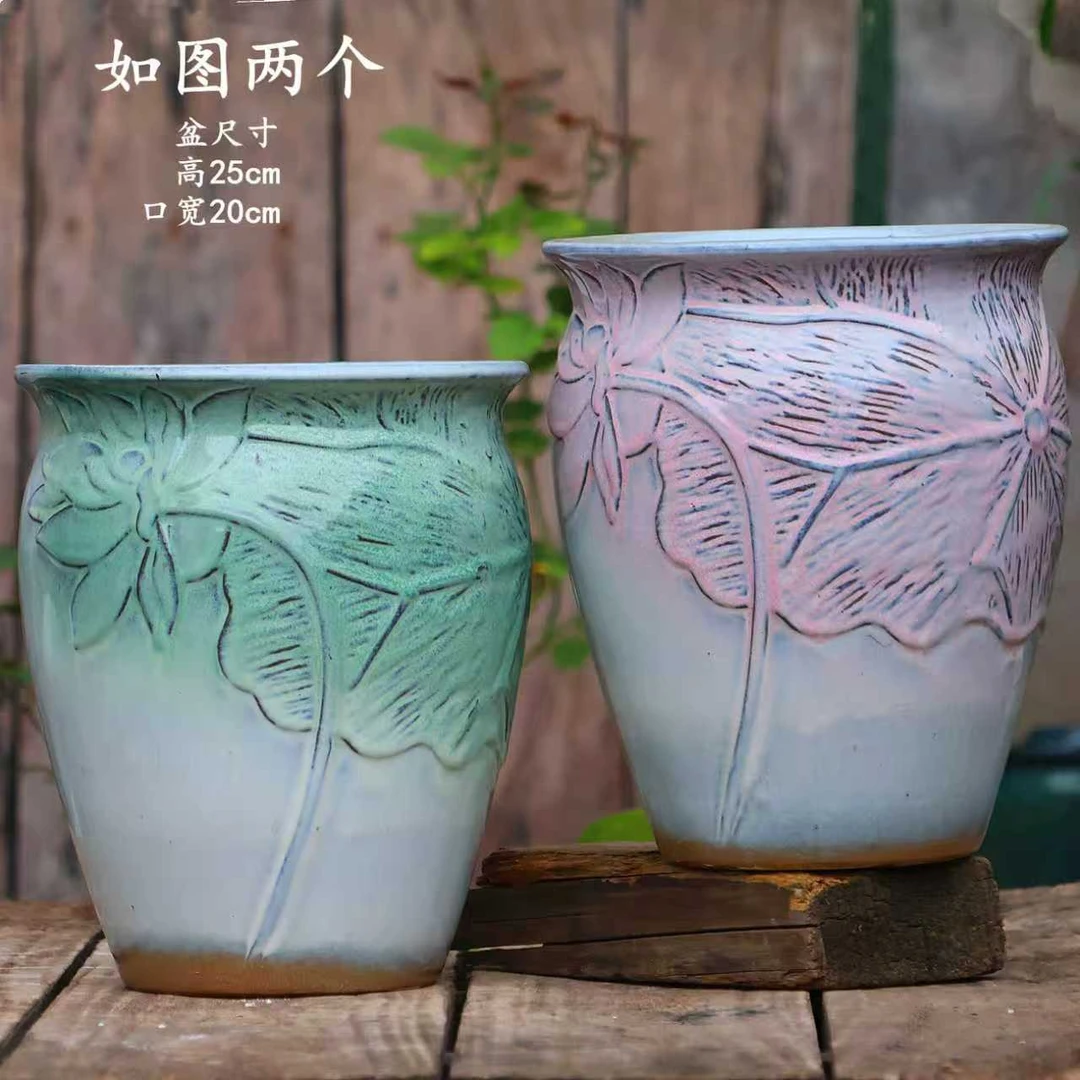 粗陶多肉花盆大号透气吸水适合老桩法师绿萝兰花等绿植