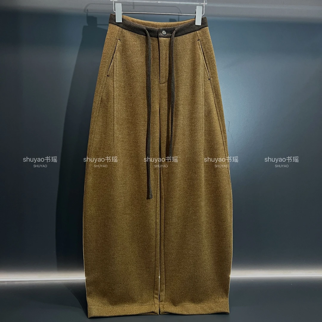 【羊毛】厚款微弯刀裤冬季新款休闲裤女设计师高腰显瘦款