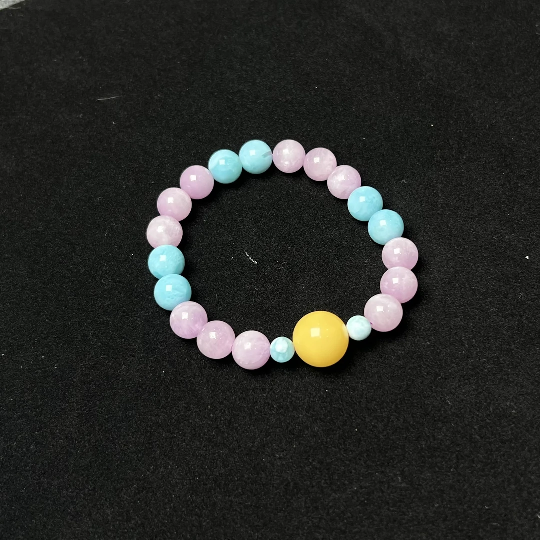 海纹石紫锂辉蜜蜡手串  KT24081910