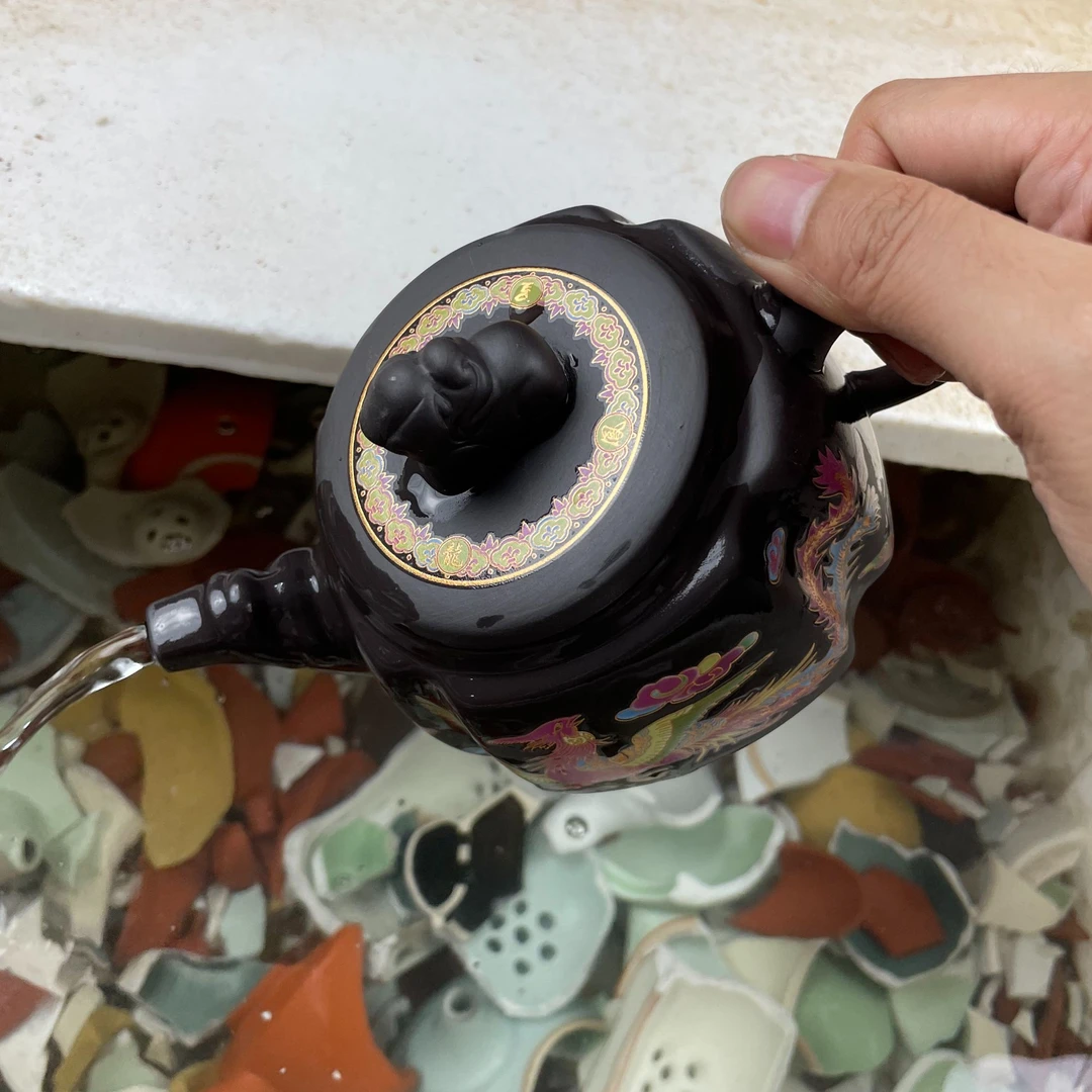 【闪购商品】新龙凤呈祥深井老紫泥四方壶（紫气东来款）