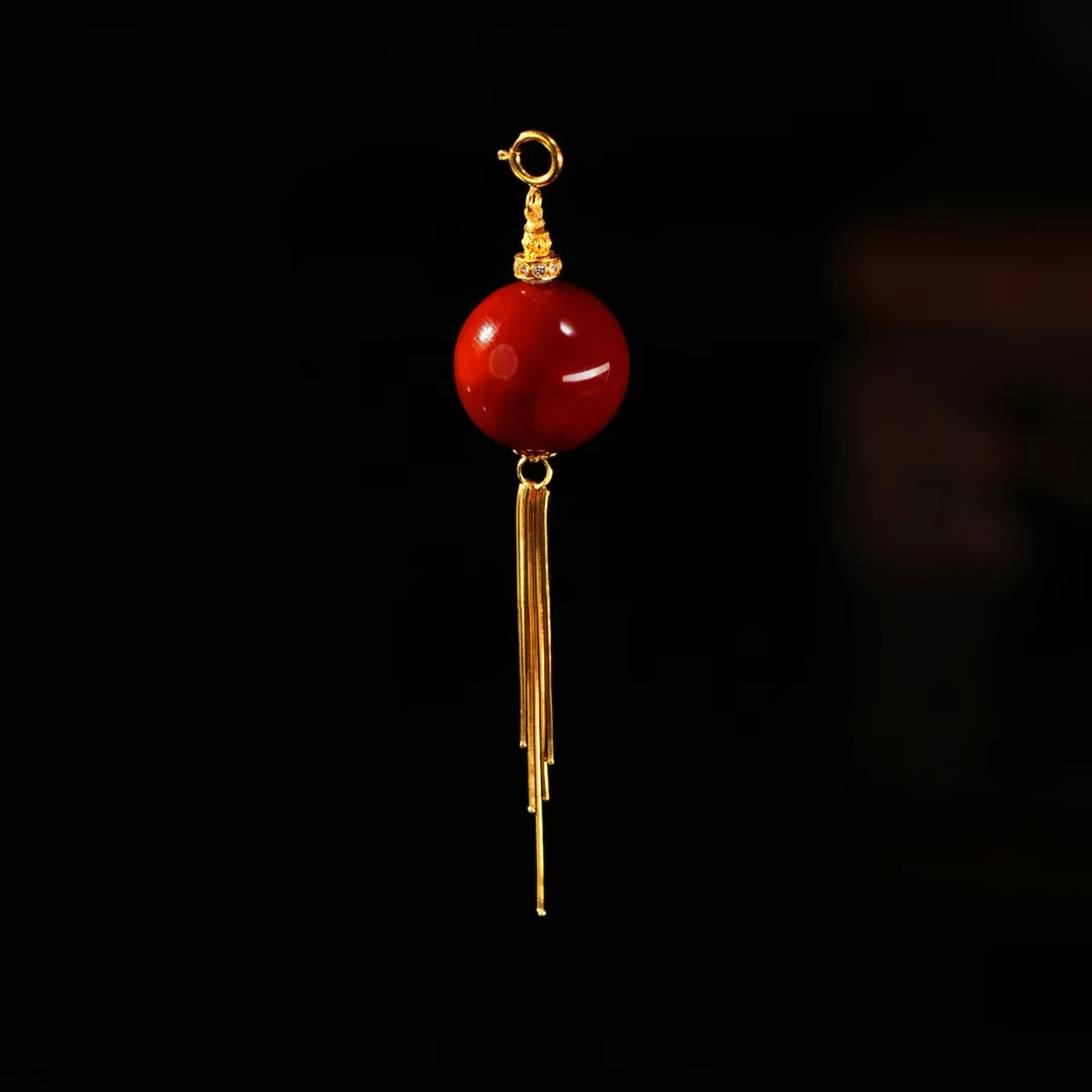 【大展鸿图】花奢珠宝 南红18k金流苏吊坠（多样性发货）