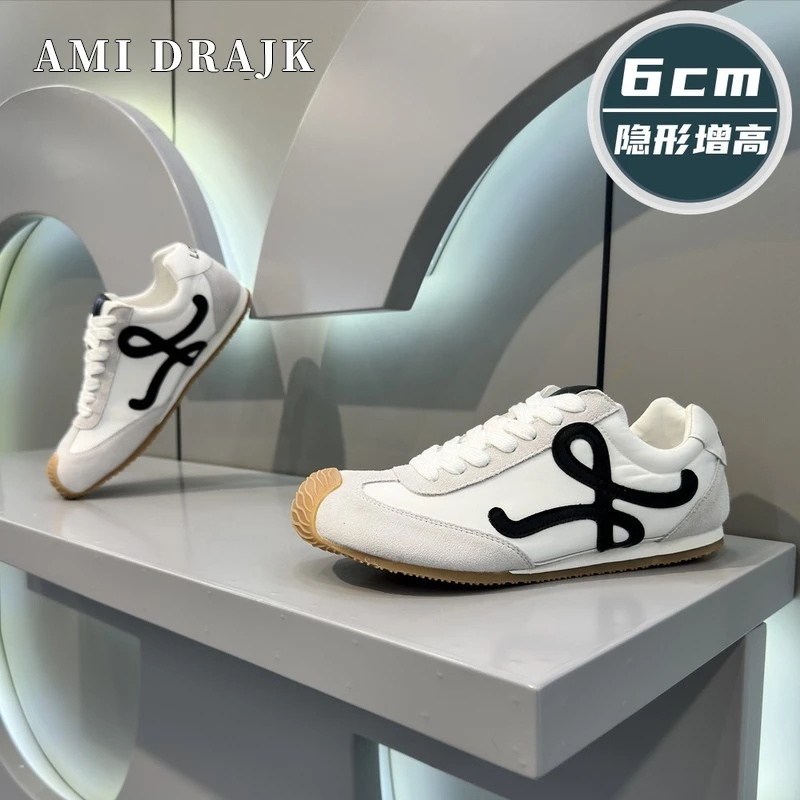 AMIDRAJK隐形增高6男士2025休闲软底春季开车透气一脚蹬乐福鞋男