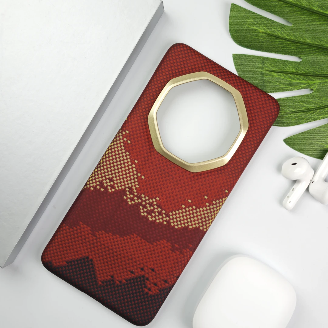 适用凯夫拉华为mate70RS日照金山细纹简约芳纶纤维70rs磁吸手机壳