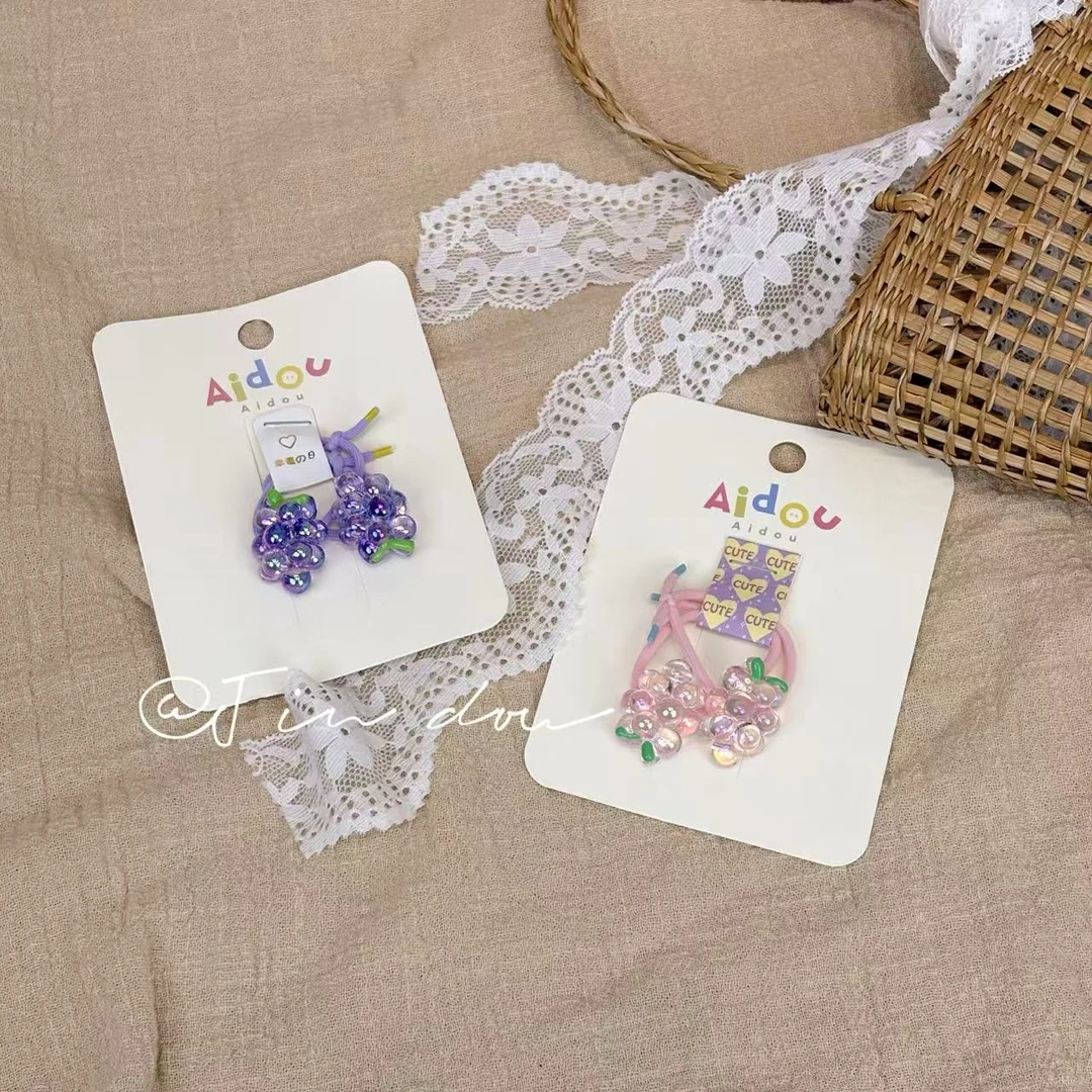 A215儿童可爱少女彩色紫色爱心韩版甜美