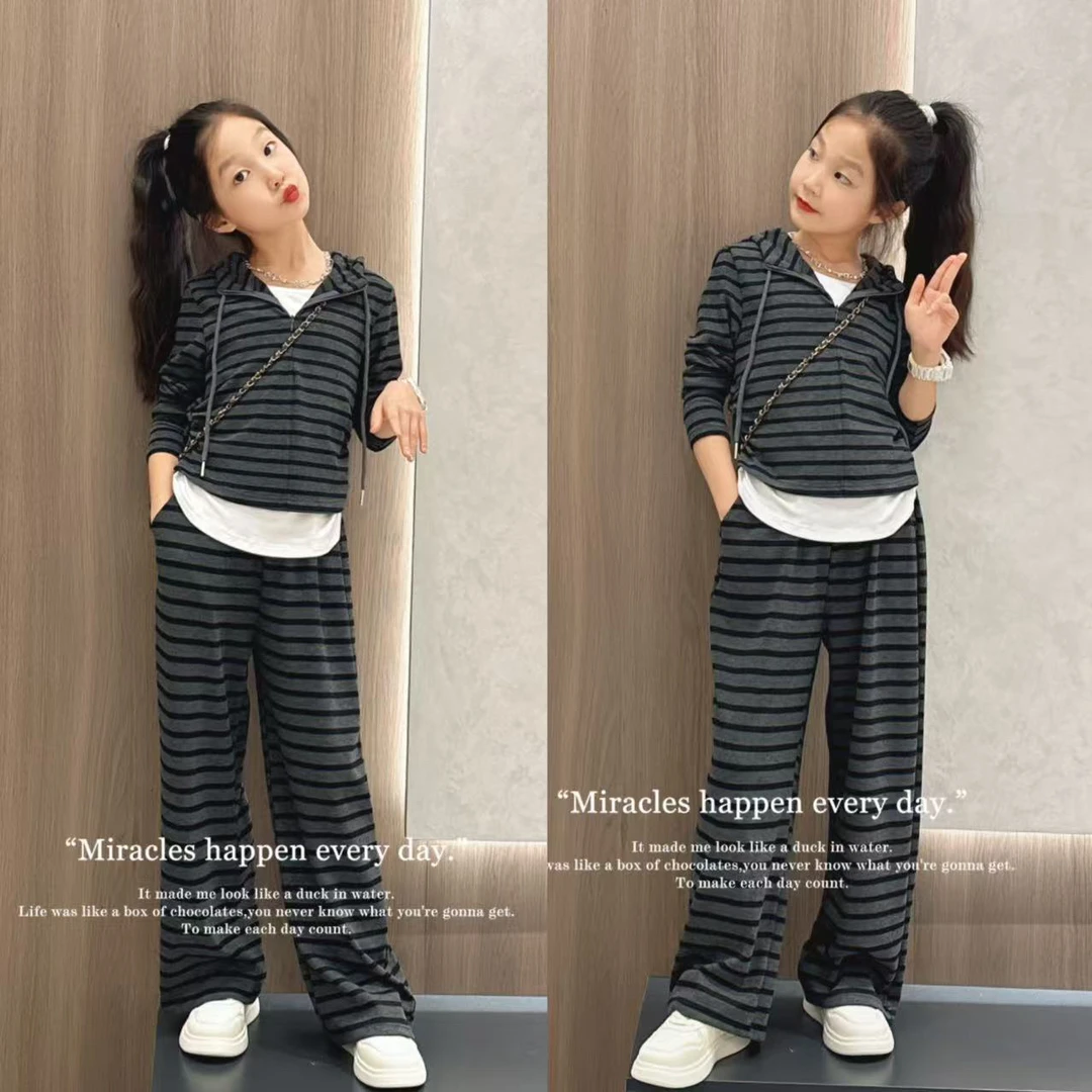 女童秋装2025新款中大童韩版洋气儿童装百搭潮休闲女孩秋季