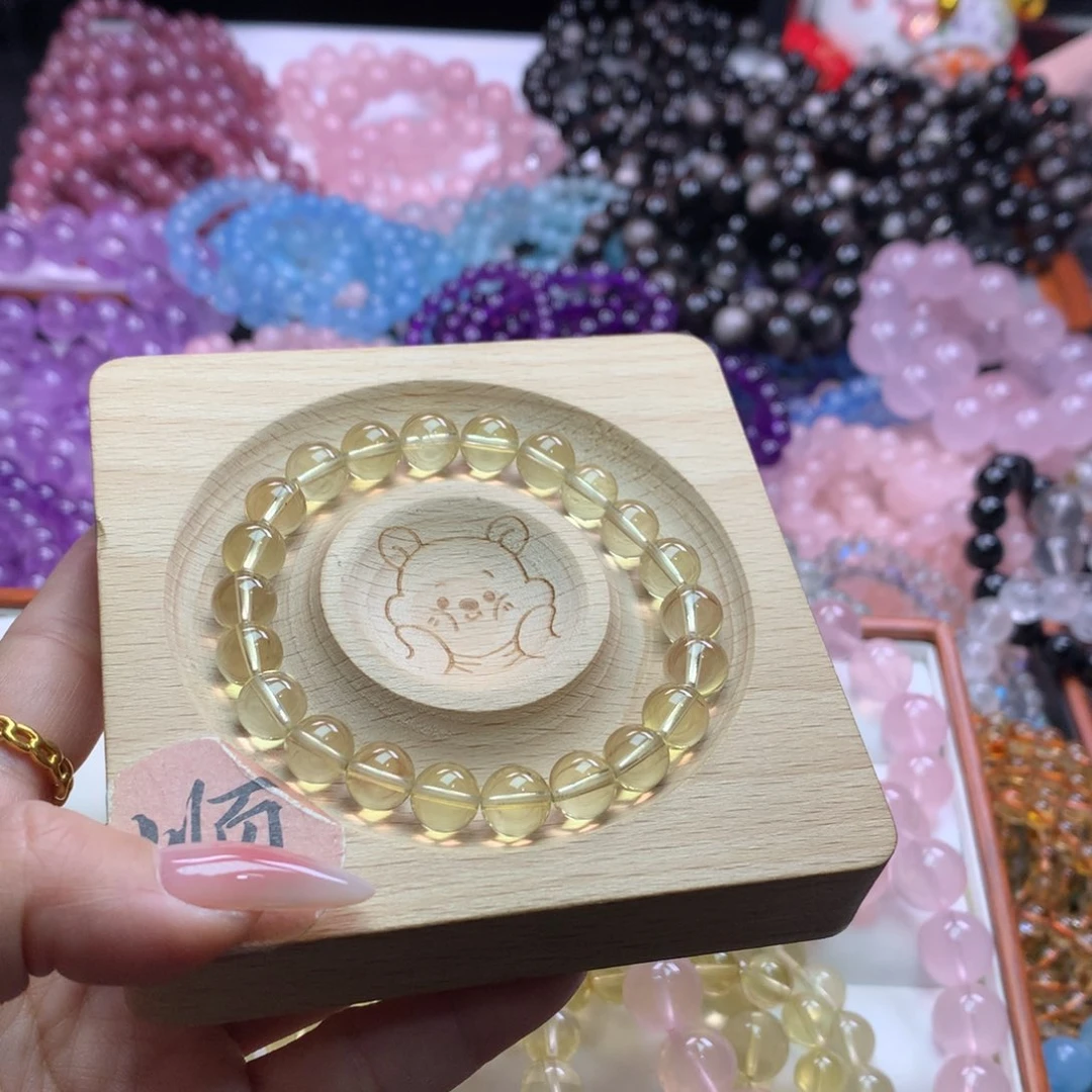 水晶手链未镶嵌莎****姐柠檬黄水晶卡8.5
