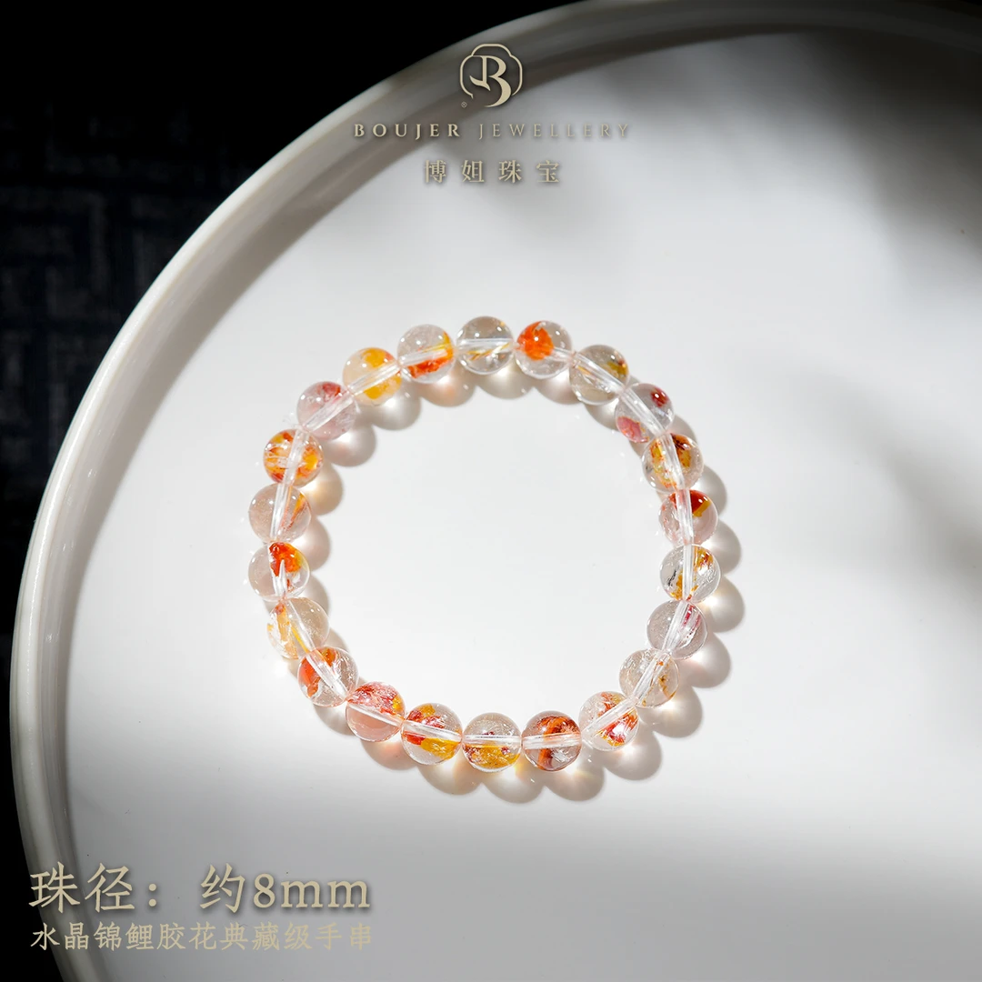 【博姐臻选】水晶锦鲤胶花典藏级手串*S5394