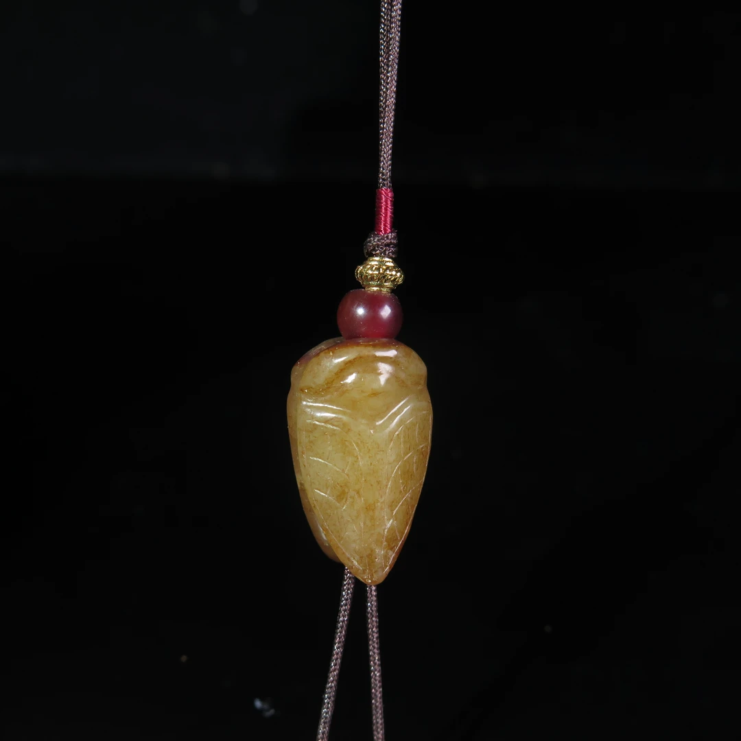 清代玉蝉挂件/MZ032374/和田玉/民族文物