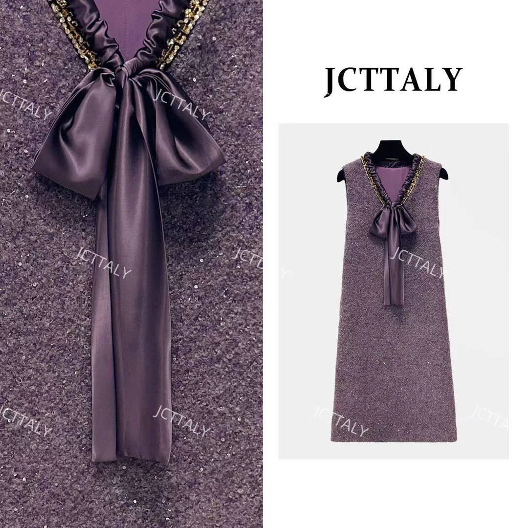 【宠粉价】小香风轻奢时尚气质无袖设计连衣裙NH-WX046