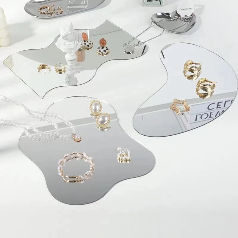 拍照道具ins亚克力镜面镜子反光面托盘展示首饰饰品摄影背景装饰