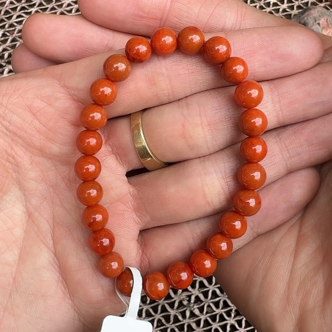 南红玛瑙手链未镶嵌手串原矿南红瓦西柿子锦满肉7➕
