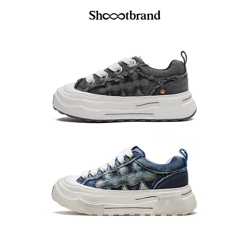 【Jeemin同款】重奏牛仔灰增高厚底鞋复古秋季SHOOTBRAND度假穿搭