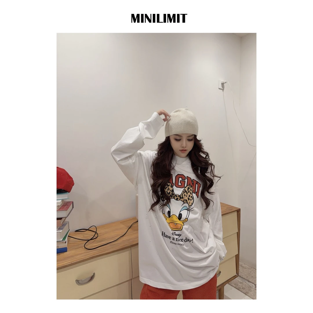 DY783 【黑标】定制烫钻唐老鸭卡通印花T恤轻奢云朵棉上衣MINILIMIT