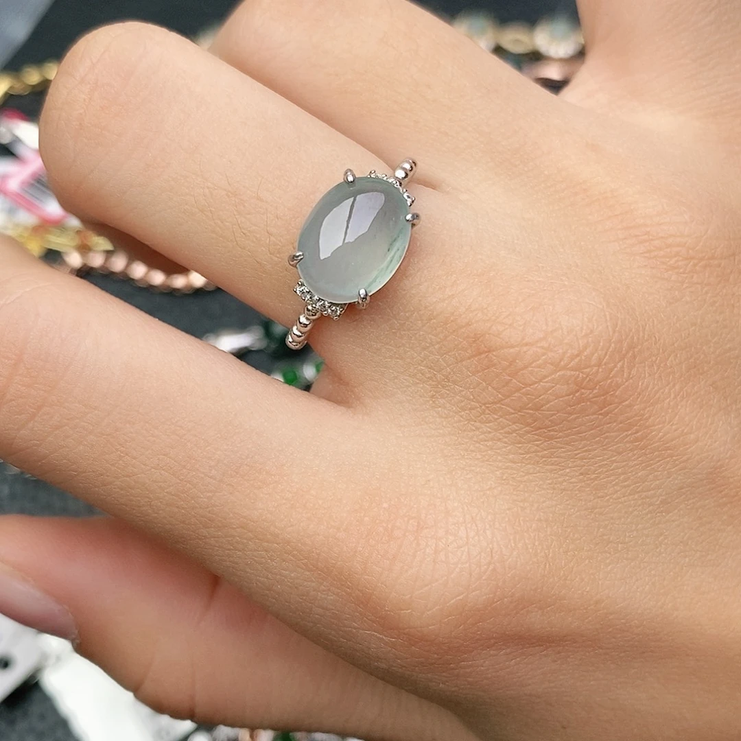 翡翠银S925镶嵌戒指