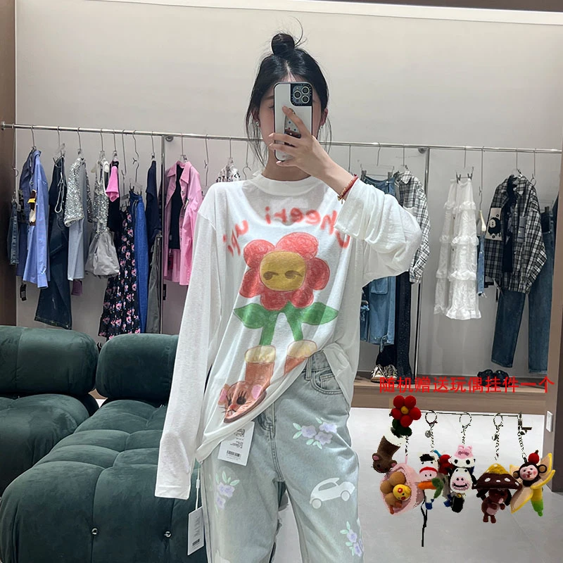 CHEER UP UNIFORM25夏季新品快乐鼠花花长袖T恤